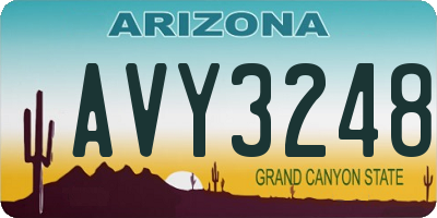 AZ license plate AVY3248