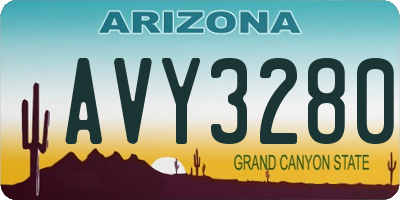 AZ license plate AVY3280