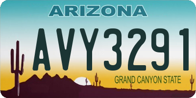 AZ license plate AVY3291