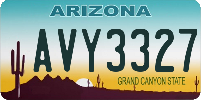 AZ license plate AVY3327