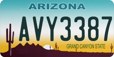 AZ license plate AVY3387