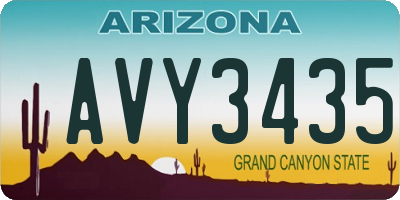 AZ license plate AVY3435