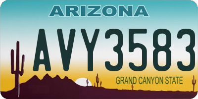 AZ license plate AVY3583