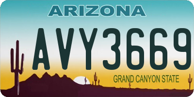 AZ license plate AVY3669