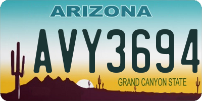 AZ license plate AVY3694