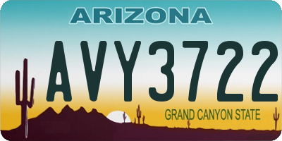 AZ license plate AVY3722