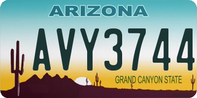 AZ license plate AVY3744