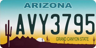 AZ license plate AVY3795
