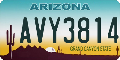 AZ license plate AVY3814
