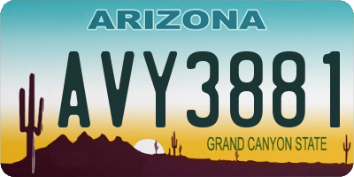 AZ license plate AVY3881
