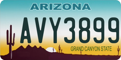 AZ license plate AVY3899