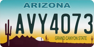 AZ license plate AVY4073