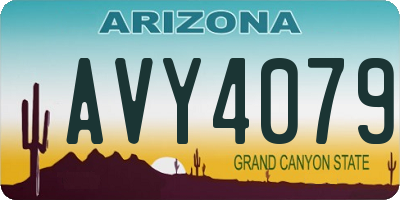 AZ license plate AVY4079