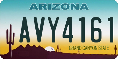 AZ license plate AVY4161