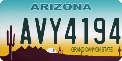 AZ license plate AVY4194