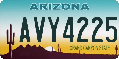 AZ license plate AVY4225
