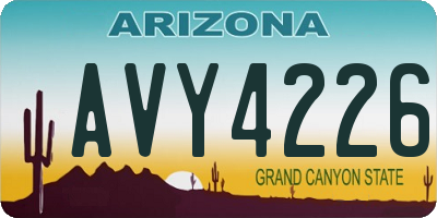 AZ license plate AVY4226