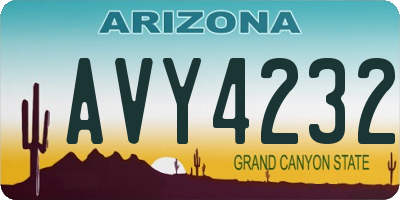 AZ license plate AVY4232