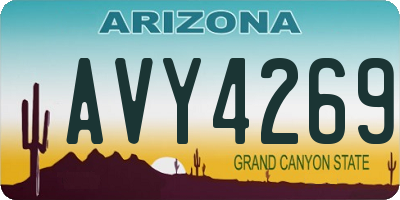AZ license plate AVY4269
