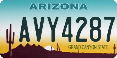 AZ license plate AVY4287