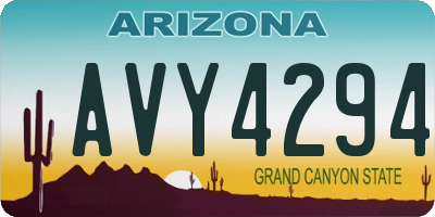AZ license plate AVY4294