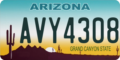 AZ license plate AVY4308