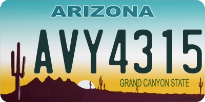 AZ license plate AVY4315