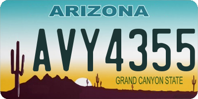 AZ license plate AVY4355