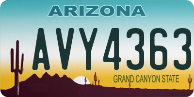 AZ license plate AVY4363