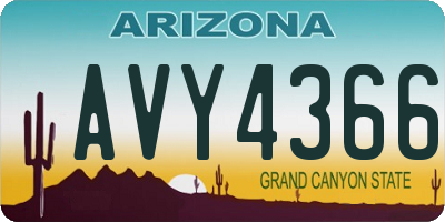 AZ license plate AVY4366