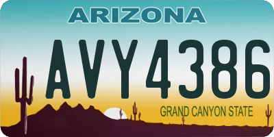 AZ license plate AVY4386