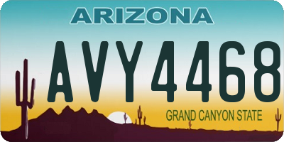 AZ license plate AVY4468