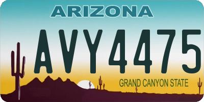 AZ license plate AVY4475
