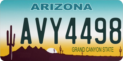 AZ license plate AVY4498