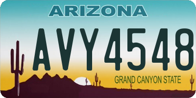AZ license plate AVY4548