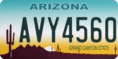 AZ license plate AVY4560