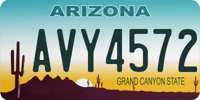 AZ license plate AVY4572