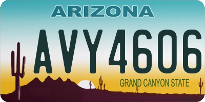 AZ license plate AVY4606