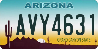 AZ license plate AVY4631