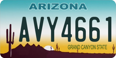 AZ license plate AVY4661