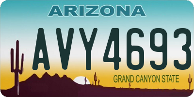 AZ license plate AVY4693