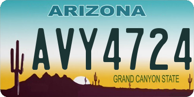 AZ license plate AVY4724