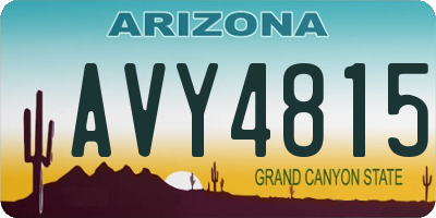 AZ license plate AVY4815