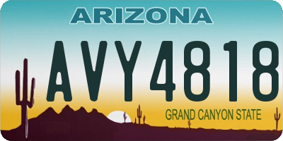 AZ license plate AVY4818