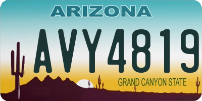 AZ license plate AVY4819
