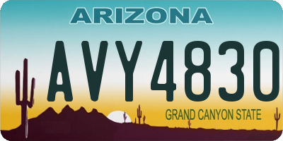 AZ license plate AVY4830
