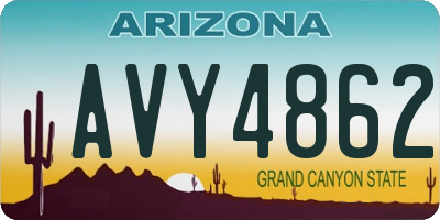AZ license plate AVY4862
