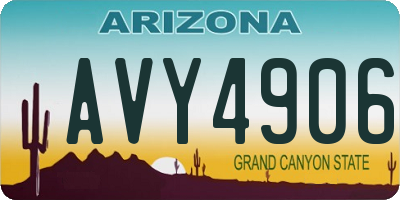 AZ license plate AVY4906