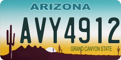 AZ license plate AVY4912