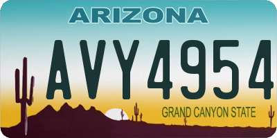 AZ license plate AVY4954